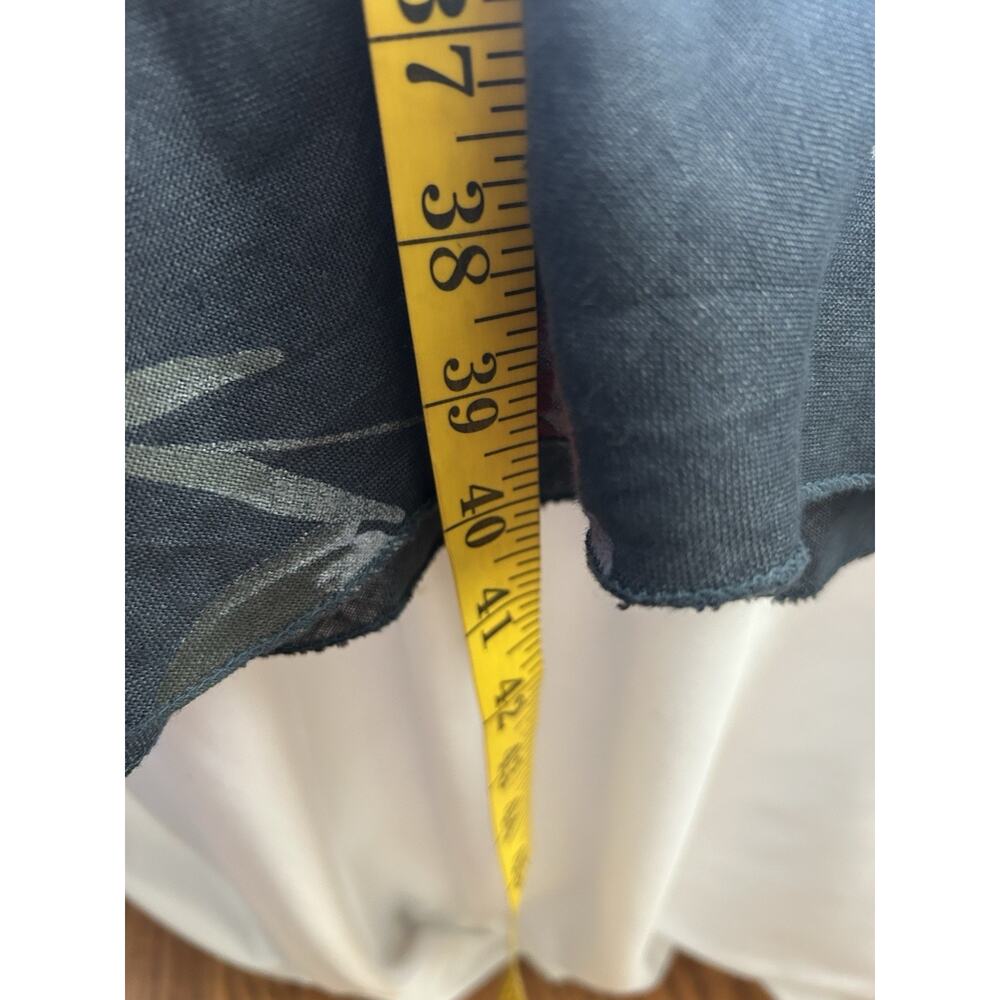 Angela Mara Floral Linen Ruffle Sheath Dress Womens Size Small Blue Romantic - Picture 8 of 8